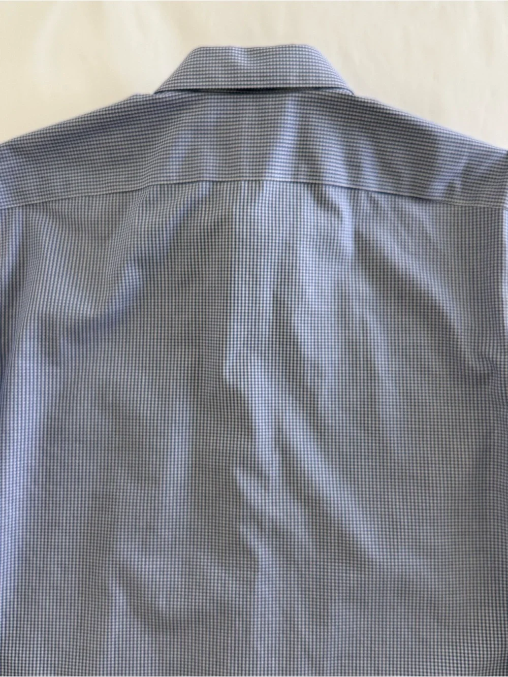 Banana Republic No-Iron Regular Fit Blue & White Check Mens Cotton Dress Shirt M